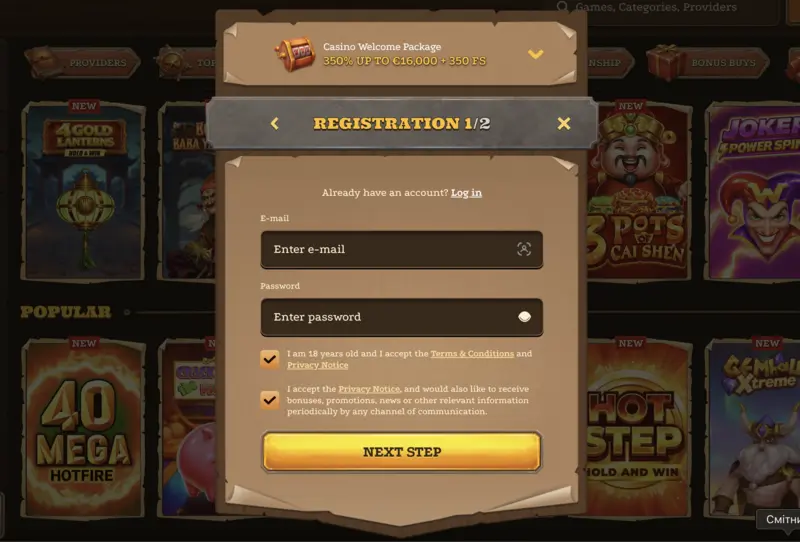 Lizaro Casino Registration